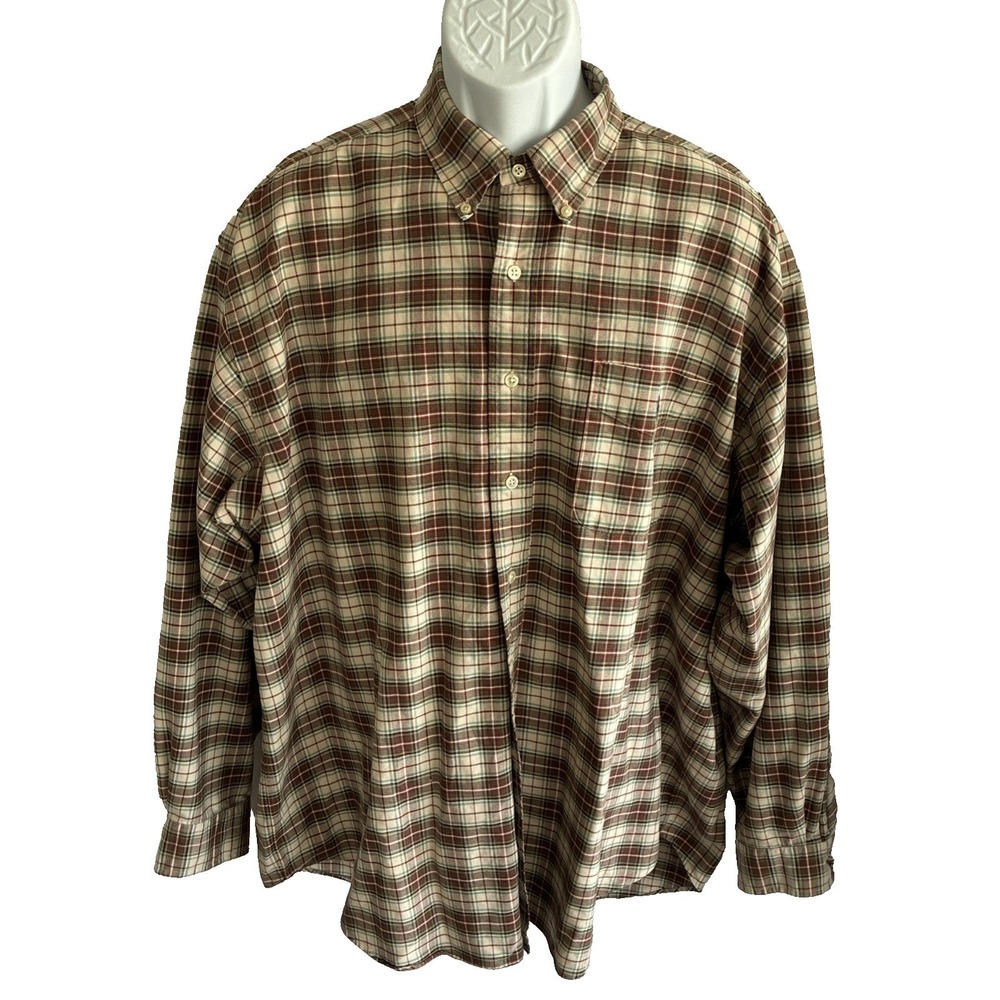 Men's 4XL Ralph Lauren Beige Label Big Shirt XL Plaid Pony 90s Distressed Read - Picture 13 of 16